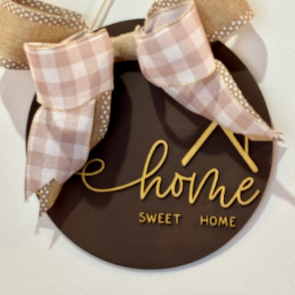 Charming Home Sweet Home Plaque with Bow